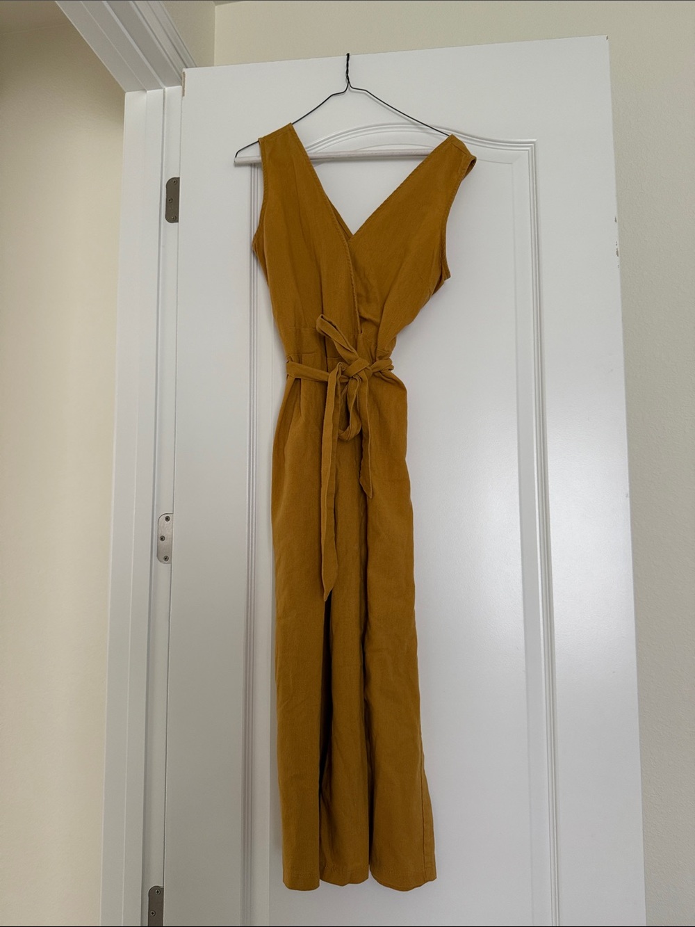 Shinestar Women’s Sleeveless Mustard Yellow Jumpsuit Large